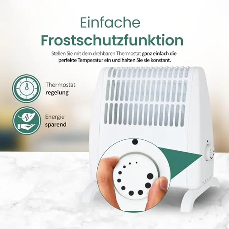 Emerio Frostwächter FG-117320, freistehender Frostschutz mit 500W, einstellbarem Thermostat, für 5 m², Weiß – Bild 3