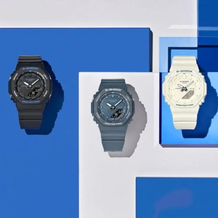 G-Shock Casio Small Classic GMA-P2100BA-2AER Herrenarmbanduhr, Quarzwerk, blaues Ziffernblatt, 40 mm Durchmesser, Resin Armband – Bild 2