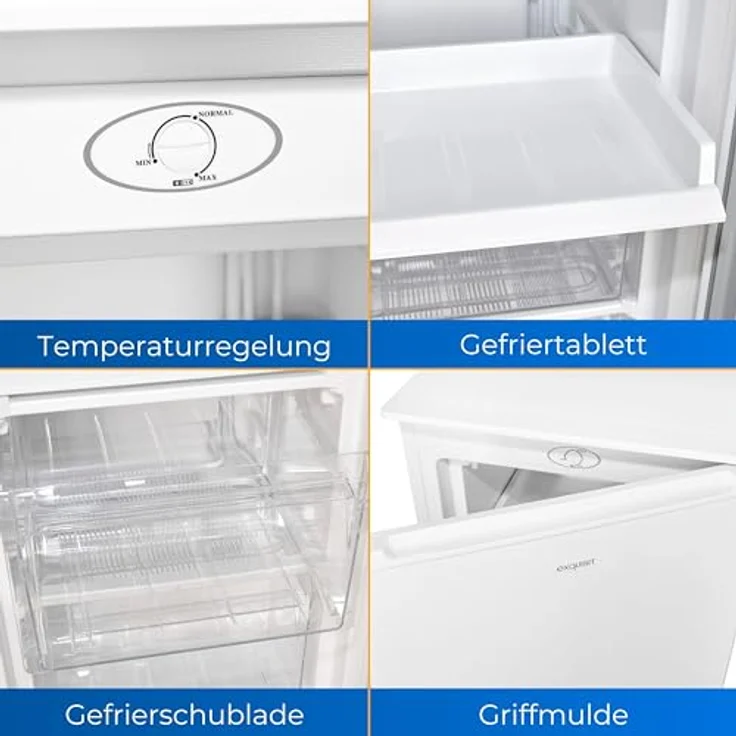 Exquisit Gefrierschrank GS111-041E weiss | Nutzinhalt: 60 L | Wechselbarer Türanschlag | Temperaturregelung | Standgerät – Bild 3