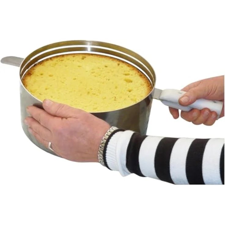 Zenker Tortenboden-Schneidhilfe Patisserie für Ø 26 und Ø 28 cm, Kuchen-Schneidhilfe für gleichmäßge Tortenböden, stabiler Edelstahlring (Farbe: Silber) - spülmaschinengeeignet, Menge: 1 Stück – Bild 9