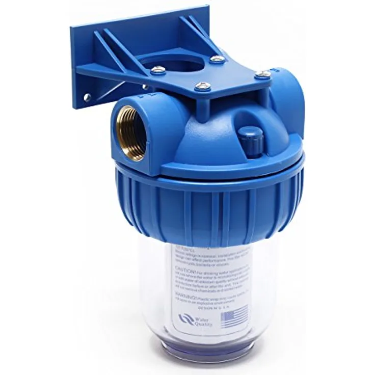 Naturewater NW-BR5B Wasserfilter, 1-Stufen Sedimentfilter mit 5 µ Filterfeinheit, 20,67 mm (1/2") Filtereinsatz, inklusive Wandhalterung und Filterschlüssel
