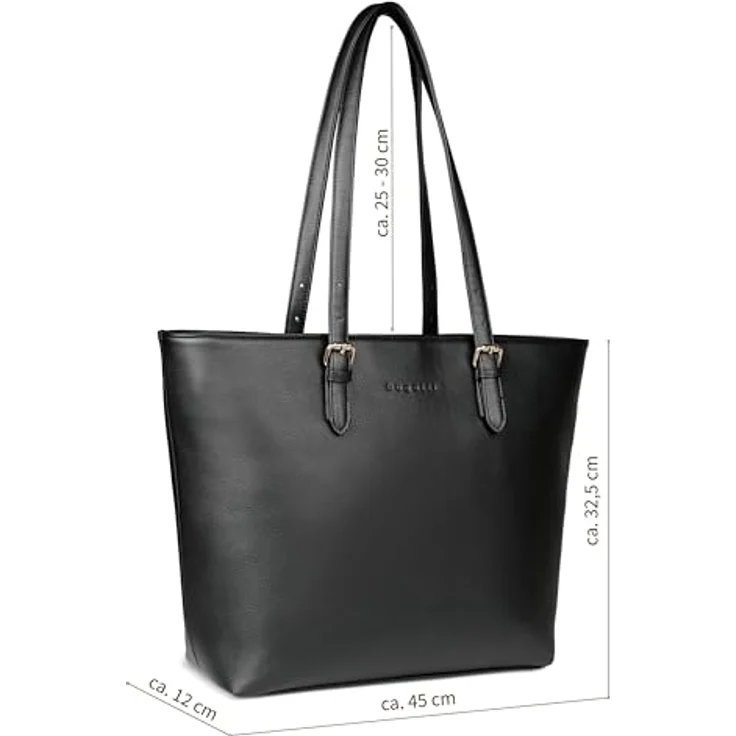 bugatti Shopper Shopper, nachhaltiger Polyurethan Shopper, beige und schwarz, 45 cm breit – Bild 3