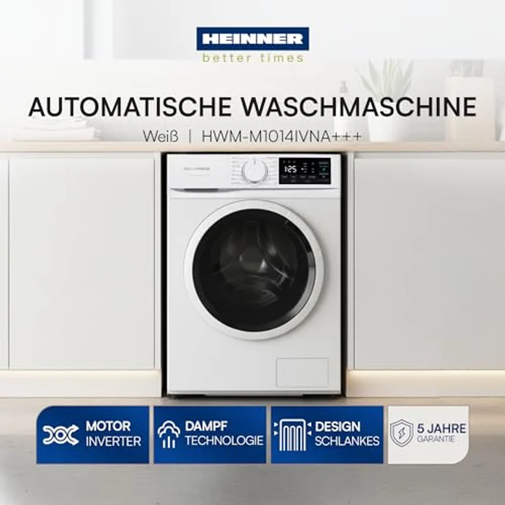 Heinner HWM-M1014IVN, Frontlader-Waschmaschine, 10 kg, A, 1400 U/min, 15 Programme, 73 dB – Bild 5