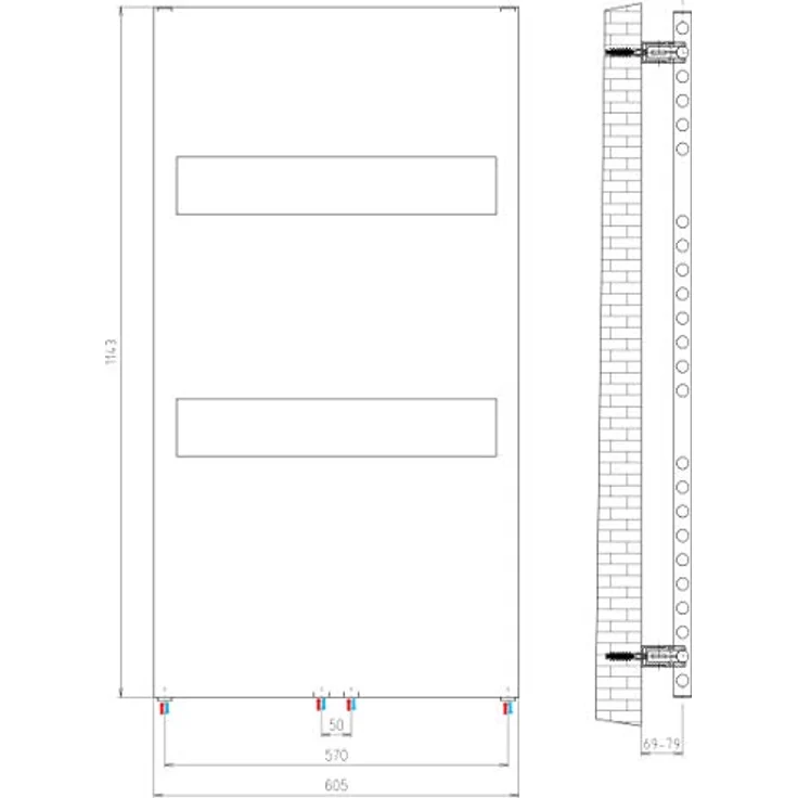 Schulte Bad-Heizkörper Turin, 114 x 60 cm, 438 Watt Leistung, Mittelanschluss und beidseitig von unten, Alpinweiß, Handtuchhalter-Funktion, EP113560 04 – Bild 5