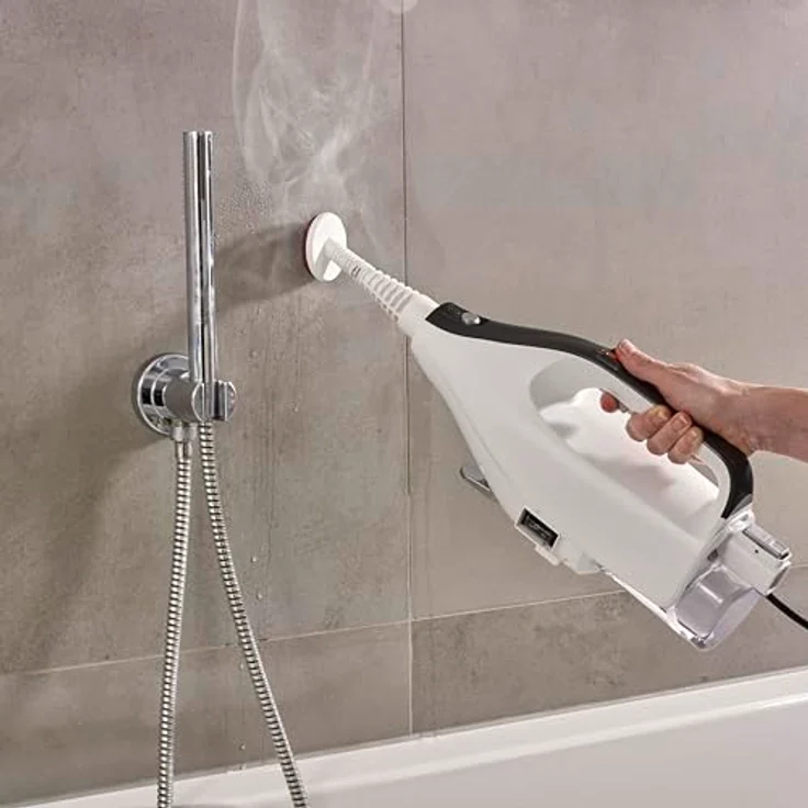 SEVERIN 2-in-1 Dampfreiniger mit Mehrzweckfunktion & praktischem Kombi-Zubehör, für Hartböden und Teppiche, entfernt 99,9% Bakterien, 5 Sekunden Aufheizzeit, 1.400 W, 2,7 kg, weiß-schwarz SC 7145 – Bild 5