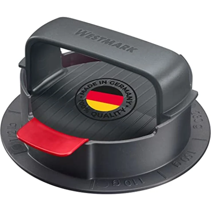 Westmark Hamburgermaker, formt 3 Pattie-Größen, mit Hebevorrichtung, Vario Plus, Kunststoff, Anthrazit/Rot, 62352260 – Bild 1