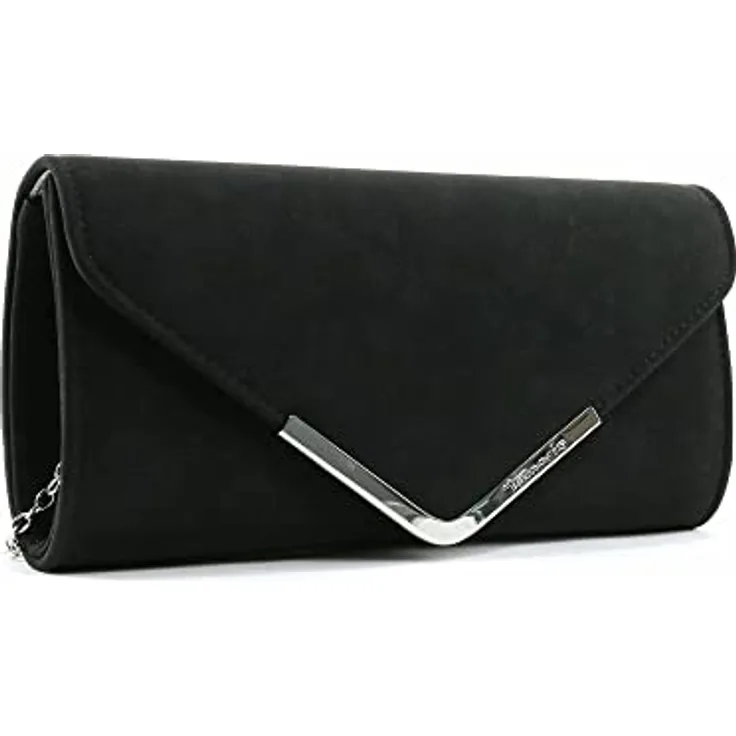 Tamaris Clutch Amalia, geräumige Umhängetasche mit Magnetverschluss, 26 cm, Black-Lack