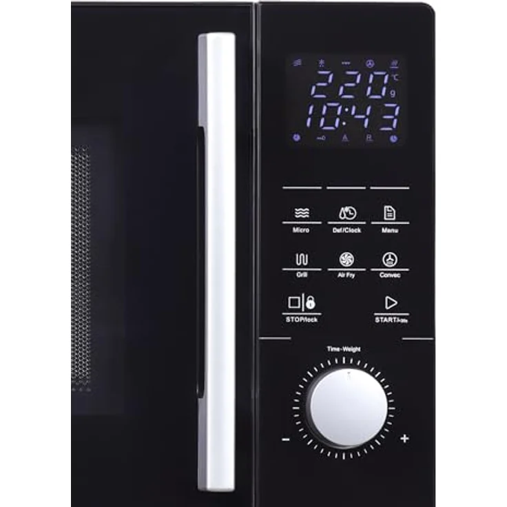 Sommertal 4-in-1 Mikrowelle, 25 L, 850 W, Heißluft, Grill, Kindersicherung, Express-Start, Edelstahl, inklusive Crisp-Pfanne und Rost – Bild 9