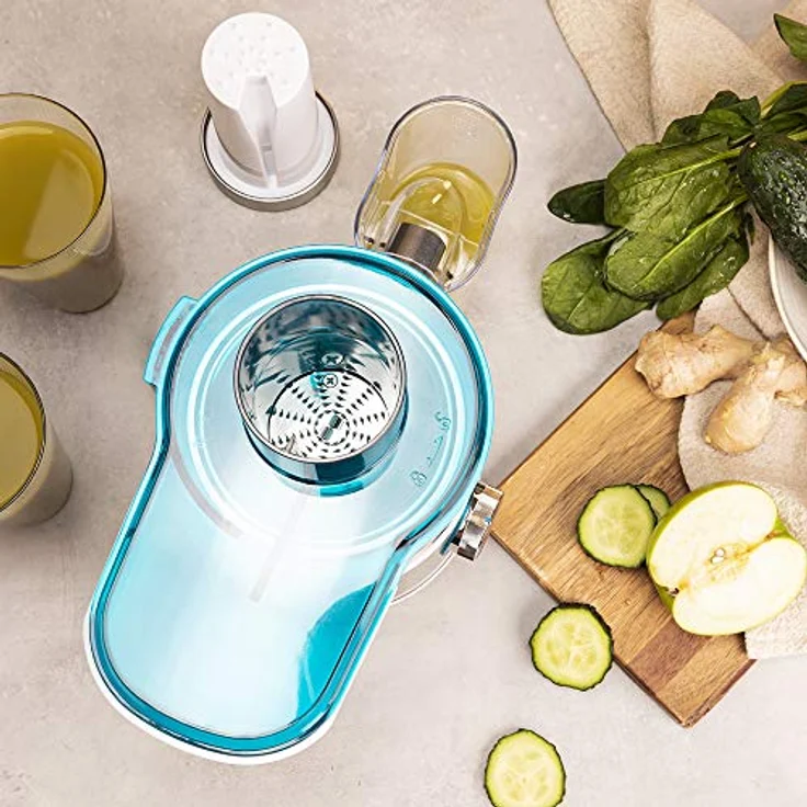 Cecotec 400-W Kompakt-Orbitalmixer Juice&Fresh 400 Titan White. Schwarzer titanbeschichteter Scheibe, 20000 UpM, Eingabeöffnung mit Beschichtung aus Titan, 2 Geschwindigkeiten – Bild 3