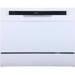 homeX GST6AE-W Tischgeschirrspüler, Mini Geschirrspüler für 6 Maßgedecke mit 6 Programmen, freistehend, weiß, leise mit 49 dB