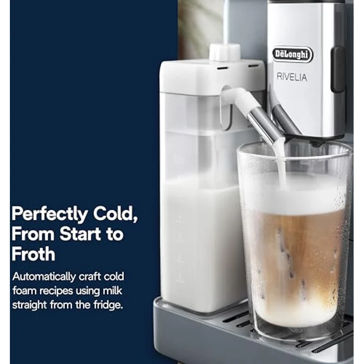 DELONGHI DLSC032 LatteCrema Cool Zubehörset, transparente Karaffe mit 4 doppelwandigen Thermogläsern für kalte Milchgetränke – Bild 5