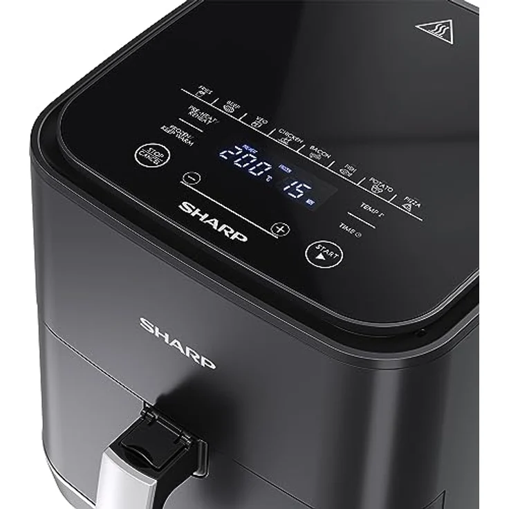 SHARP AF-GS552AE-B Heißluftfritteuse 5,5L mit digitaler Steuerung – Touchdisplay Funktion, 8 Programme, 1650W, Schwarz, Backen ohne Öl – Bild 3