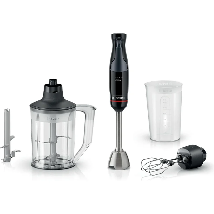 Bosch Hausgeräte ErgoMaster Hand Blender, 1000 W, Stabmixer mit QuattroBlade-System, schwarz/anthrazit