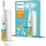Philips Sonicare For Kids elektrische Zahnbürste - Design a Pet Edition - mit besonderen Tieraufklebern für Kinder, schmales Reiseetui und USB-Ladegerät (Modell HX3603/01)