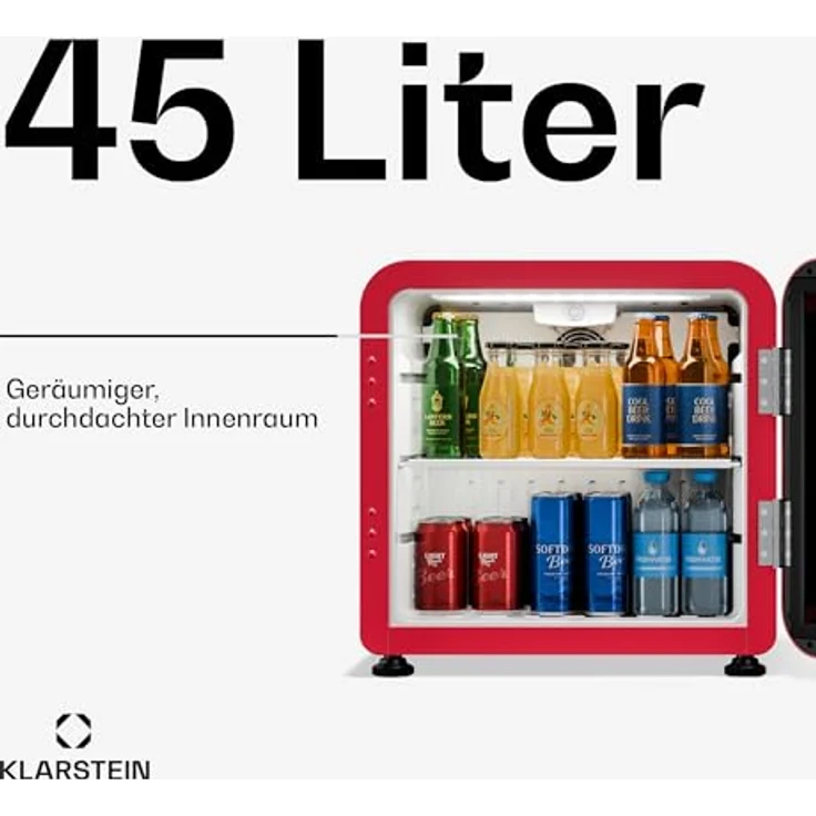 Klarstein Audrey Evo Getränkekühlschrank, 45 L, Glastür, einstellbare Temperatur 0–10 °C, LED-Beleuchtung, leiser Betrieb – Bild 2