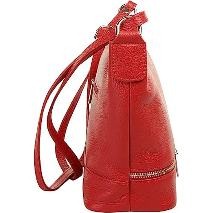 Cluty Umhängetasche, echt Leder, Made in Italy - Damen Umhängetasche mit glänzenden Details, beige innen – Bild 5