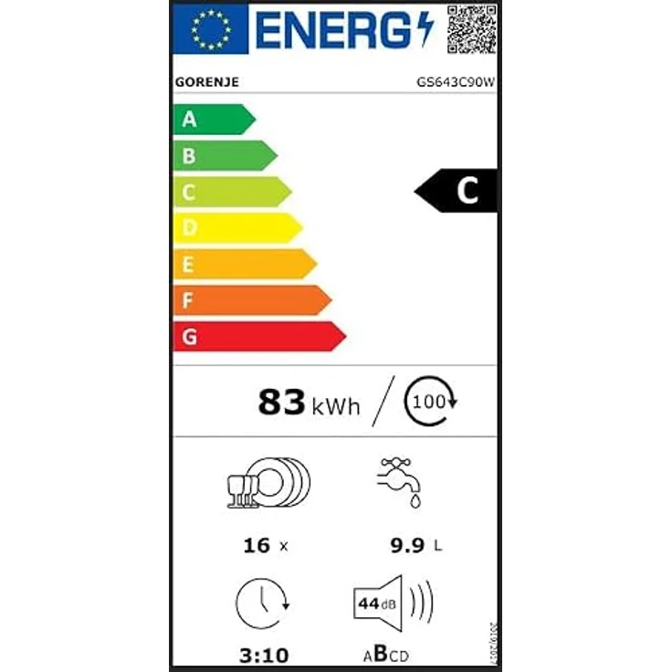 Gorenje GS643C90W, freistehender Geschirrspüler für 16 Maßgedecke, automatischer Türöffnung und energieeffizienter Klasse C, Weiss – Bild 7