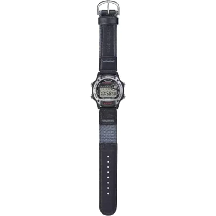 Casio W-220HF-8AVEF, Quarzuhr Alarm-Chrono für Damen und Jugendliche mit schwarzem Kunststoffarmband, anthrazit Zifferblatt, Stoppuhr und Beleuchtung – Bild 3