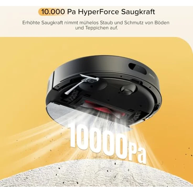 Roborock Q7 M5 Saugroboter mit Wischfunktion, 10.000Pa Saugkraft, LiDAR Navigation, 150Min Laufzeit, Dual Anti-Tangle-System, APP Steuerung (Schwarz) – Bild 2