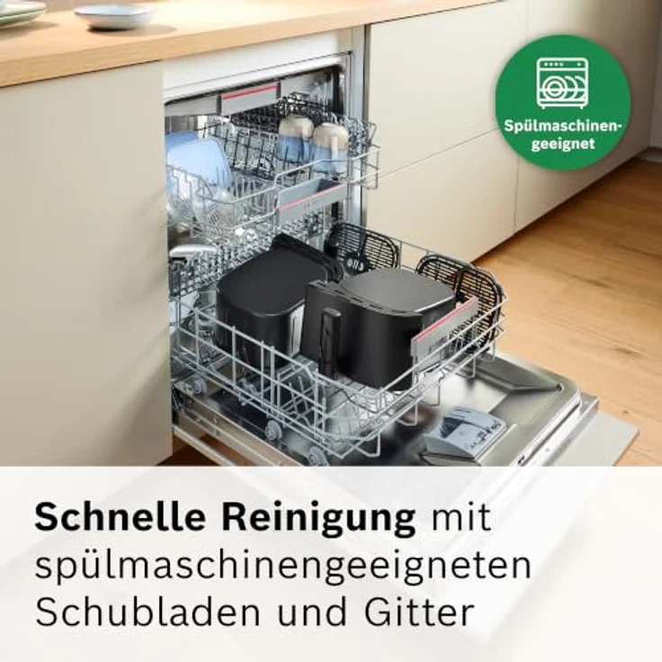Bosch Heißluftfritteuse Serie 4, Doppelkammer, 9L (2 * 4,5L), Airfryer Dual mit 6 Programmen, PFAS-frei – Bild 5