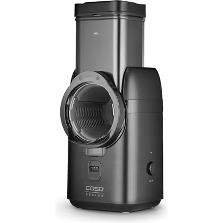 Caso MultiSlicer elektrische Reibe, 80 W Küchenreibe in Schwarz mit vielseitigen Schneideoptionen
