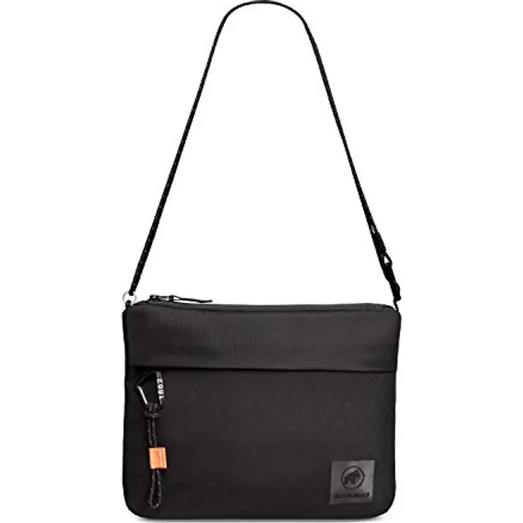 Mammut Umhängetasche Xeron Sacoche, praktische Alltagsumhängetasche mit Mammut Mini Biner und Bergprint, orange Elemente