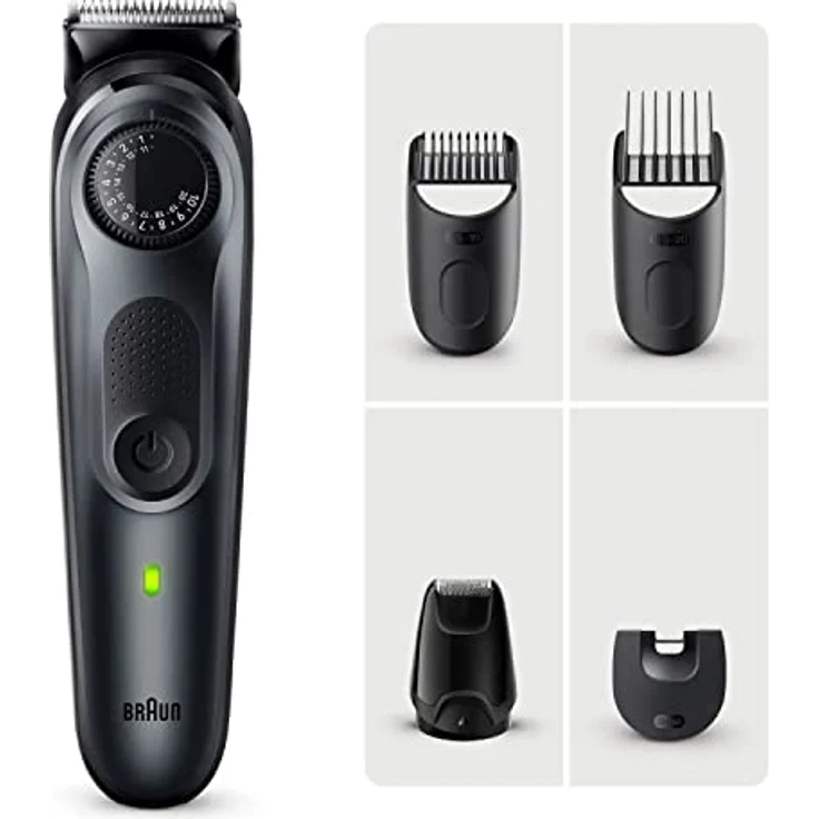 Braun Barttrimmer BT5420, Trimmer/Haarschneider Herren, Haarschneidemaschine mit ultrascharfer Klinge, 40 Längeneinstellungen, Tasche, 100 Min. kabellose Laufzeit, wasserdicht, Geschenk Mann – Bild 1