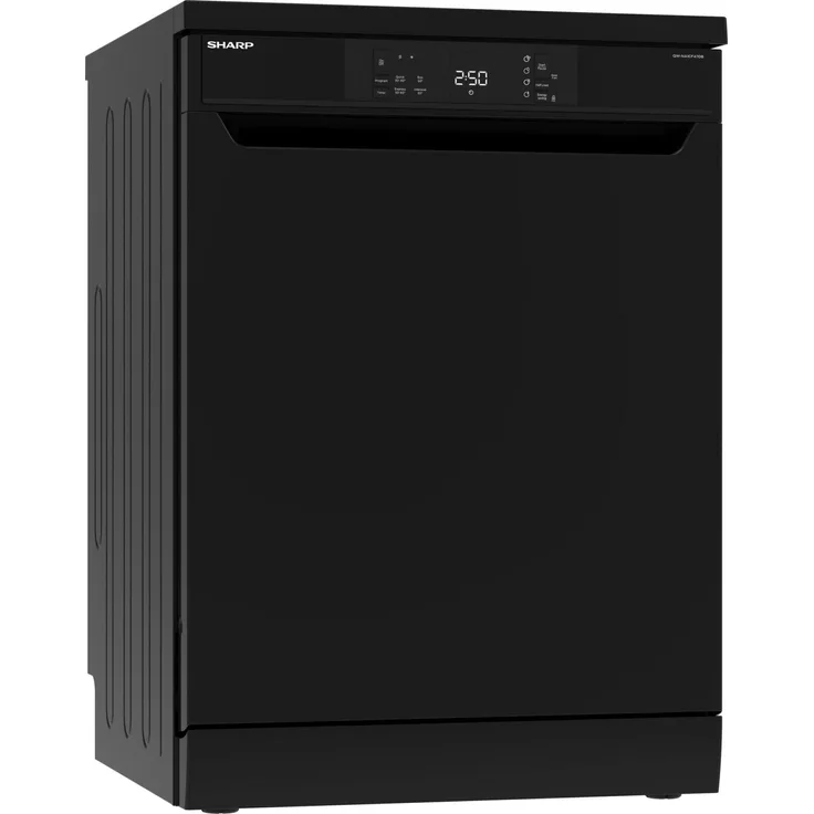 Sharp QW-NA1CF47DB-DE Geschirrspüler, freistehend, 13 Massgedecke, QuickWash 30', AquaStop, schwarz