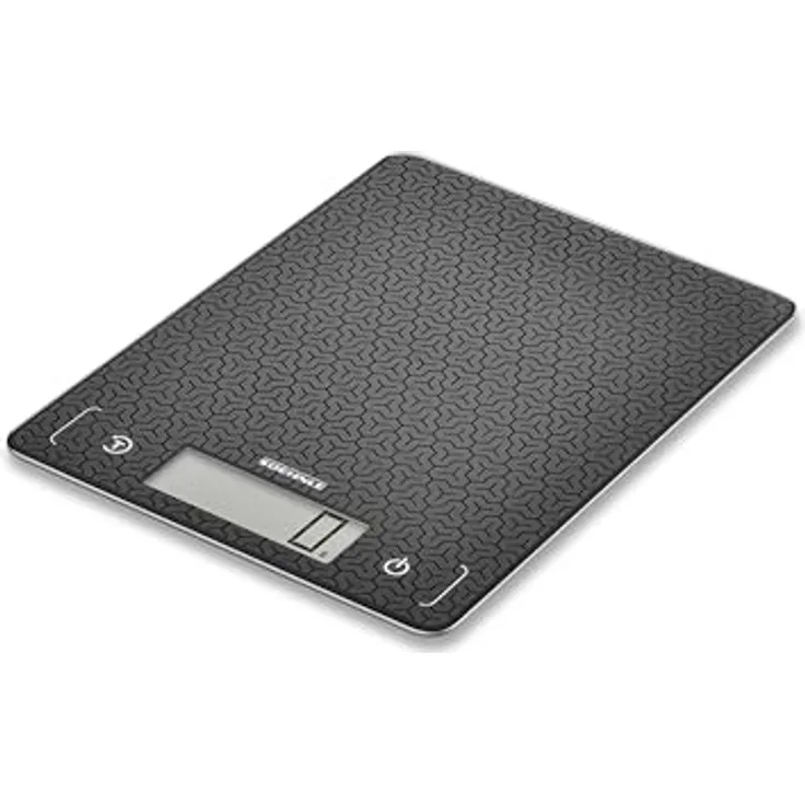 Soehnle Küchenwaage Page Comfort Mosaic, digitale Haushaltswaage mit großer Wiegefläche, bis zu 10kg (1-g-genau), schwarz