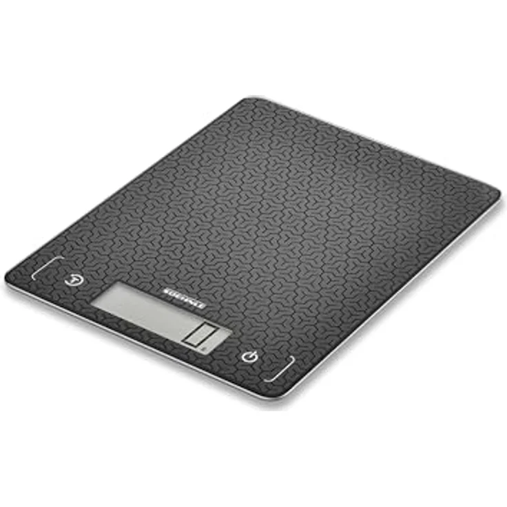 Soehnle Küchenwaage Page Comfort Mosaic, digitale Haushaltswaage mit großer Wiegefläche, bis zu 10kg (1-g-genau), schwarz – Bild 1