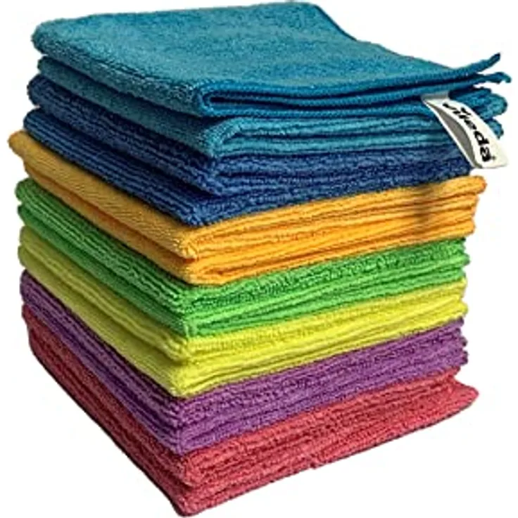 Vileda Mikrofaser Allzwecktücher Colors, Reinigungstücher zur trockenen und feuchten Anwendung, 100 % Mikrofaser-Material, 30 x 30 cm, mehrfarbig, Maxi-Pack, 14er-Pack