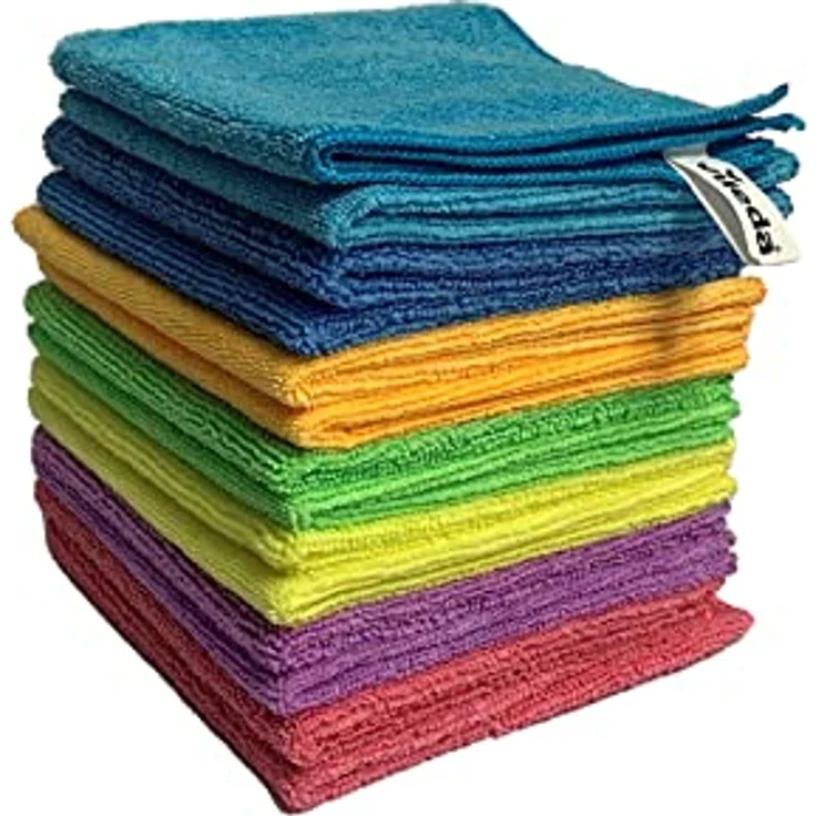 Vileda Mikrofaser Allzwecktücher Colors, Reinigungstücher zur trockenen und feuchten Anwendung, 100 % Mikrofaser-Material, 30 x 30 cm, mehrfarbig, Maxi-Pack, 14er-Pack – Bild 1