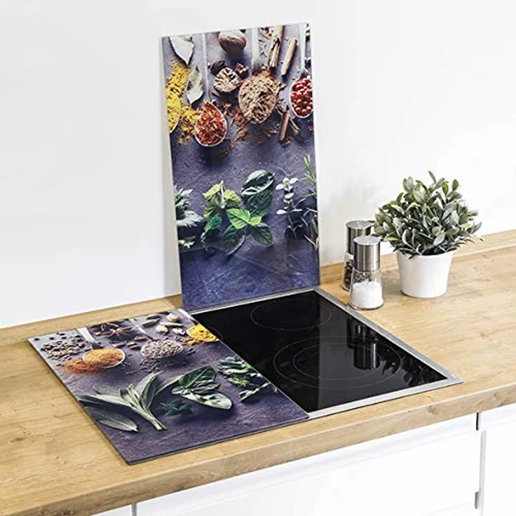 HI 28021 Herd Abdeckplatten Herd Abdeckungen 2tlg Motiv Gewürze 52x30cm – Bild 2