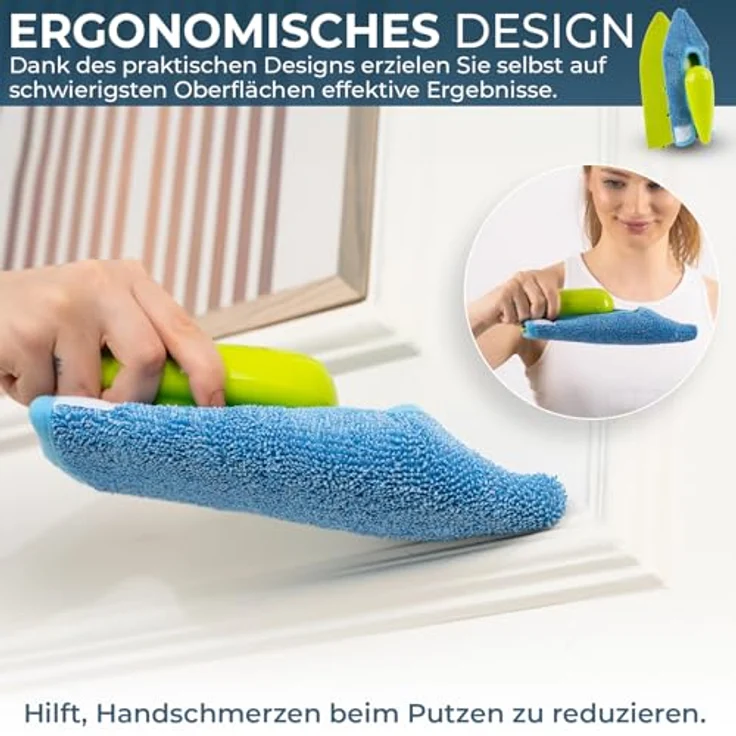 Silva Premium Mikrofaser Staubwedel mit ergonomischem Griff | Waschbare und wiederverwendbare Reinigungstücher für Auto, Küche, Möbel & schwer erreichbare Stellen – Bild 5