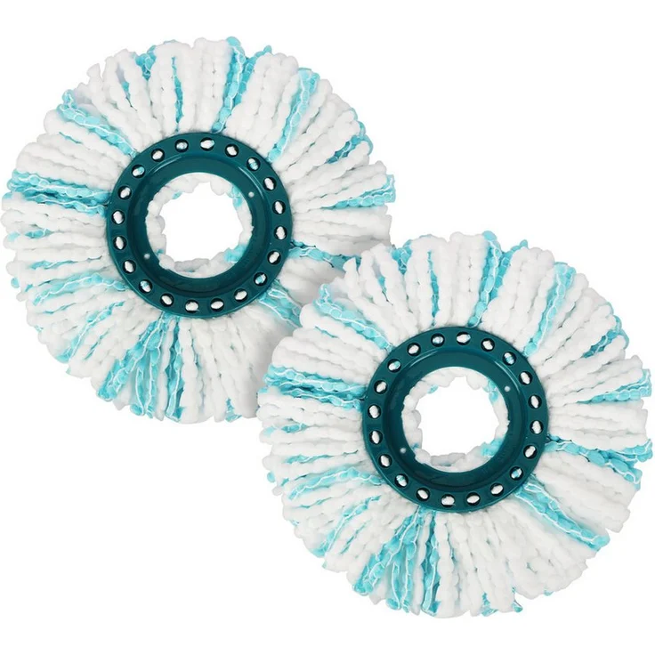 OSTWOLKE Wischmopp Ersatzkopf für Leifheit 360° Rotationsmopp, 2er-Pack, Mikrofasermaterial, für Nass- und Trockenreinigung, 35 cm, waschbar