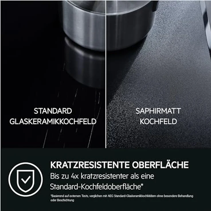 AEG TII84B0FFZ Autarkes Kochfeld / Induktion / SaphirMatt Glas / Serie 6000 mit Bridge / Hob²Hood / 80 cm / Facetten-Design / 4 Kochzonen / Bridge-Funktion / Powerfunktion / Kindersicherung - Preisvergleich – Bild 2
