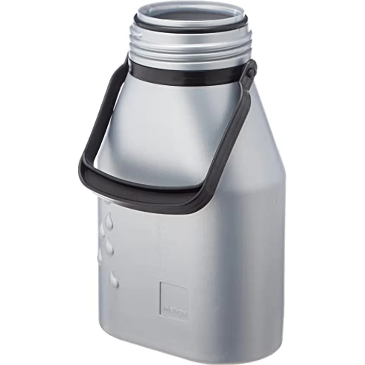 Metrox Milchkanne, auslaufsicher, 2 Liter, BPA/BPS-freier Kunststoff, Schraubdeckel, silber – Bild 2