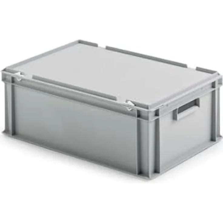 ALUTEC Kunststoffbehälter 75016, geschlossener Behälter mit Außenmaßen 60 x 40 x 32 cm, ergonomischen Handgriffen und stabilem Scharnierdeckel