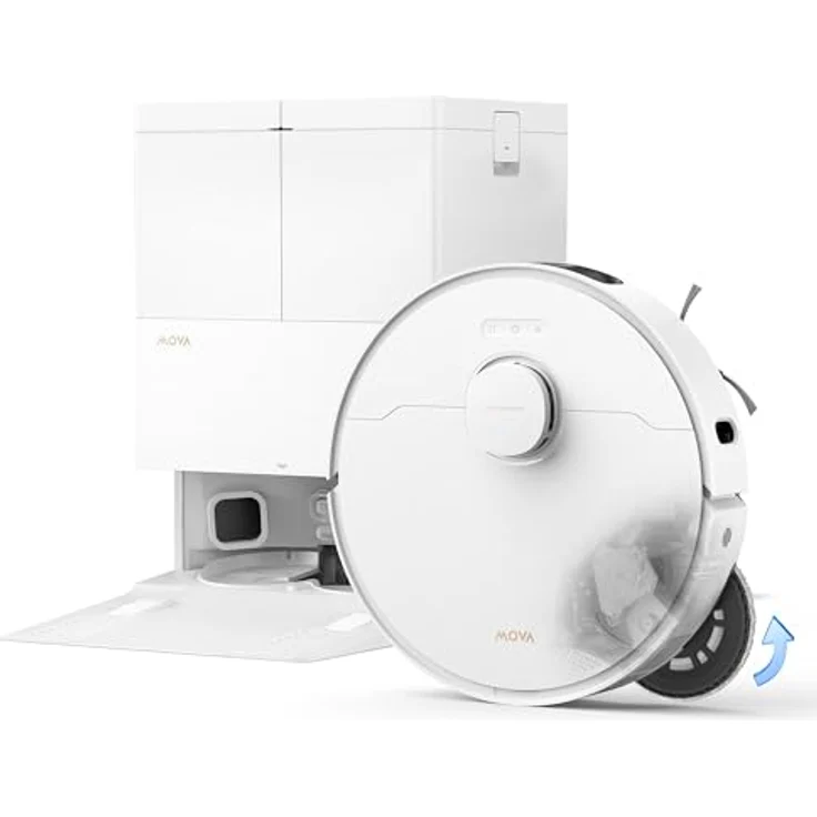 MOVA Robot Vacuum E50 Ultra, Beutellos, Weiß, 30.000 Pa Saugleistung, Rund, Mop-Wischfunktion – Bild 1
