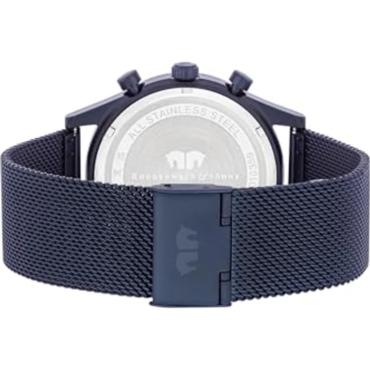 Rhodenwald & Söhne Herren Uhr 10010359, Quarz-Chronograph mit blauem Zifferblatt und Edelstahl-Milanaise-Armband, wasserdicht bis 5 ATM – Bild 5