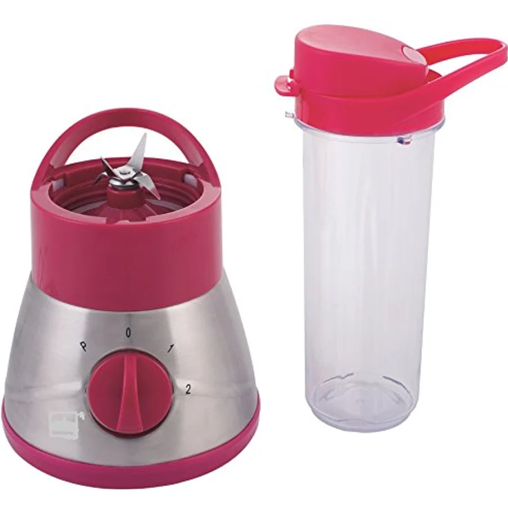 weg-ist-weg.com Profi Mix&Go Steel Standmixer/Smoothie Maker (400 Watt), pink - mit 21.000 U/min max., Self Clean Funktion, inkl. 2x Trinkflaschen 600ml, edelstahl – Bild 2