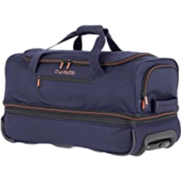 Travelite Koffer Basics Blau (51 l, S), sportliche Trolley-Reisetasche mit integrierter Dehnfalte und laufruhigen Inlinerrollen – Bild 2
