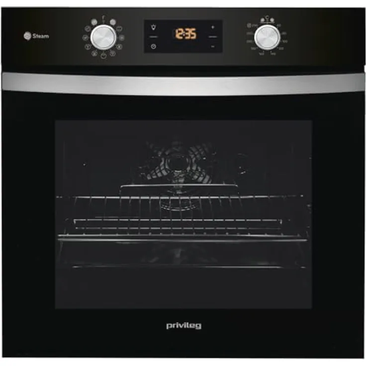 Privileg PBWK3 JH8S BLG Einbau-Backofen mit Hydrolyse und Dampffunktionen, 71 l, CLICK und CLEAN, Multi-Level-Kochen, Pizzafunktion, Freasy Cook