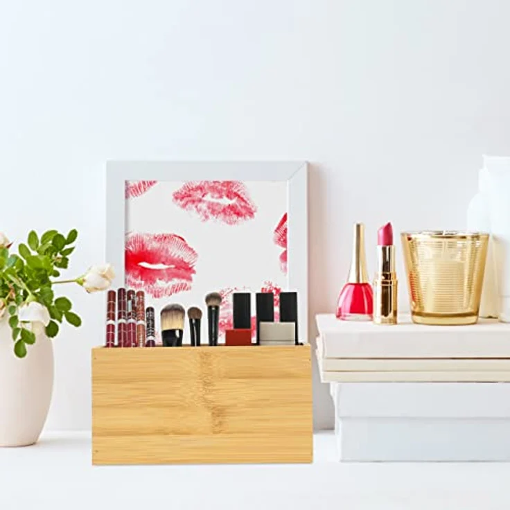 Relaxdays Ordnungsbox Bambus, schmale Aufbewahrungsbox ohne Deckel, HBT 9,5x18x9 cm, Bambusbox Küche, Bad, Büro, Natur – Bild 2