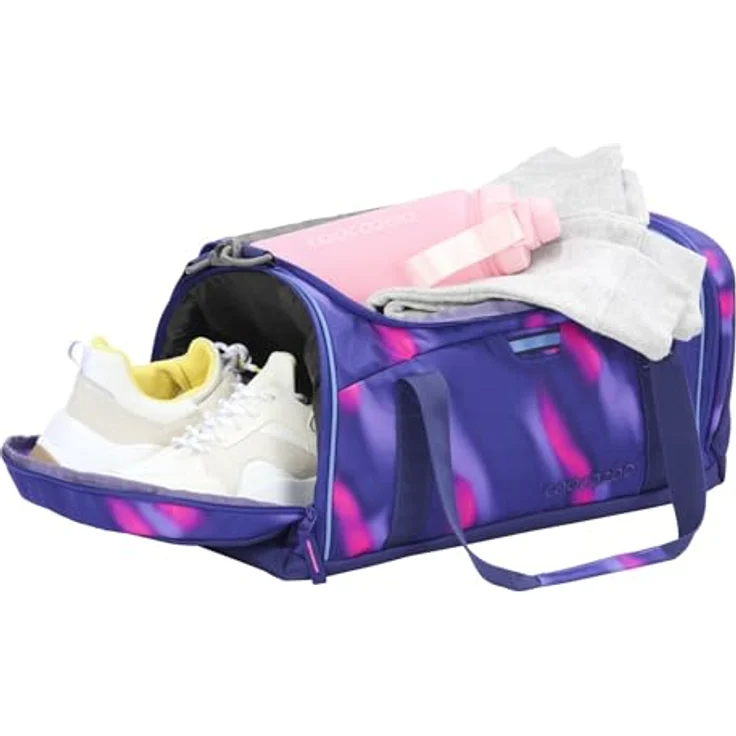 coocazoo Sporttasche Aurora Glow, 20 Liter Volumen, gepolsterter verstellbarer Schultergurt, mit Nasswäsche- und Schuhfach, reflektierendes Design – Bild 2