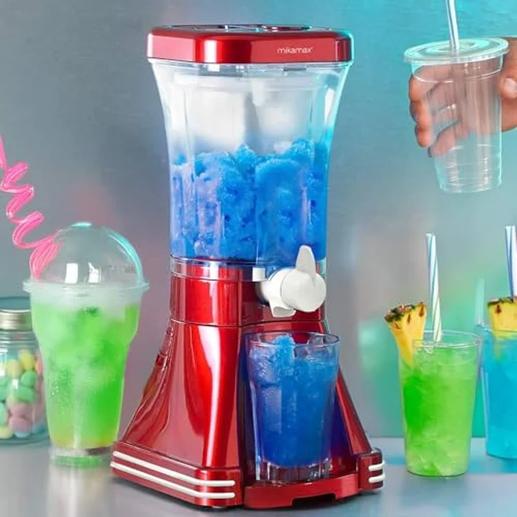MikaMax - Retro Slushie Machine - 1-Liter Fassungsvermögen - Anpassbare Geschmacksrichtungen - Einfache Bedienung - Einfaches Ausgießen - Abnehmbarer Becherhalter – Bild 1