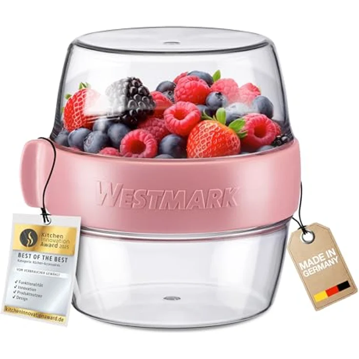 WESTMARK Lunchbox Pocketbox »Maxi«, 700 ml Kunststoff, 2 x 350 ml auslaufsichere Meal-Prep Dose to go für Joghurt, Obst, Gemüse, spülmaschinengeeignet – Bild 2