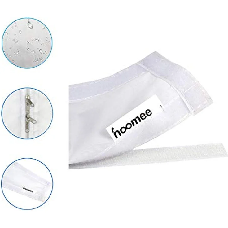 HOOMEE Fensterabdichtung für mobile Klimageräte, Hot Air Stop für Dachfenster bis 310 cm Fensterumfang, 2x150 cm Set mit extra starkem Reißverschluss und Kabelbindern – Bild 3