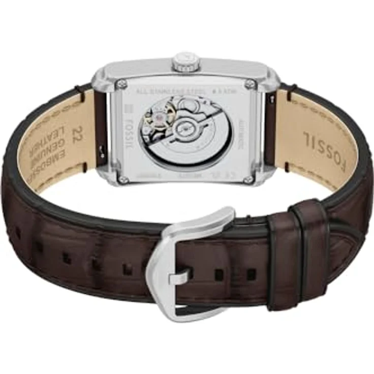 Fossil Carraway ME3272, Herren 30MM Edelstahl-Armbanduhr mit beigem und goldfarbenem Zifferblatt, braunem Lederband, wasserdicht bis 50 m – Bild 5