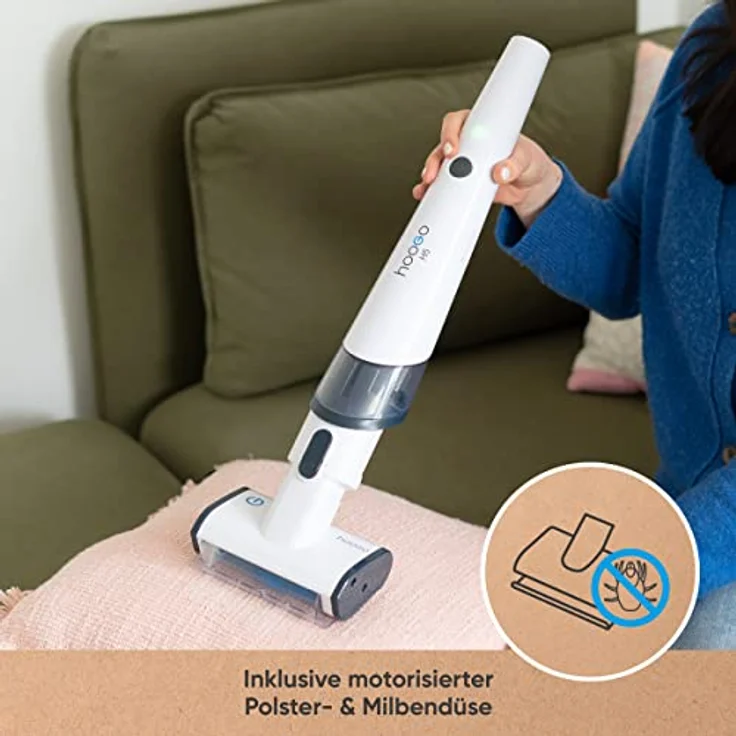 hoogo Akku-Handstaubsauger H5 2in1 | beutellos kabellos | Laufzeit bis zu 30 min. | 120 Watt High-Performance-Digitalmotor | EPA 12 Hygienefilter – Bild 3
